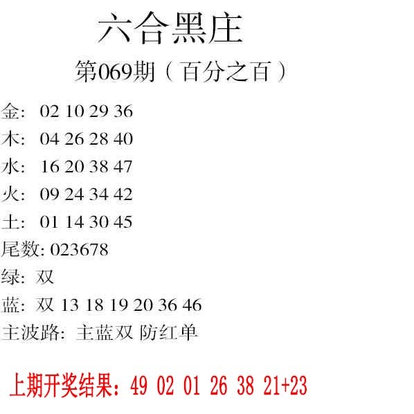 069期六合黑庄[图]