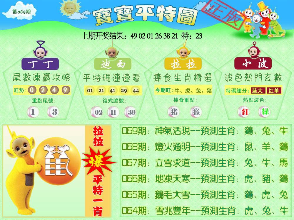 069期天线宝宝平特图[图]