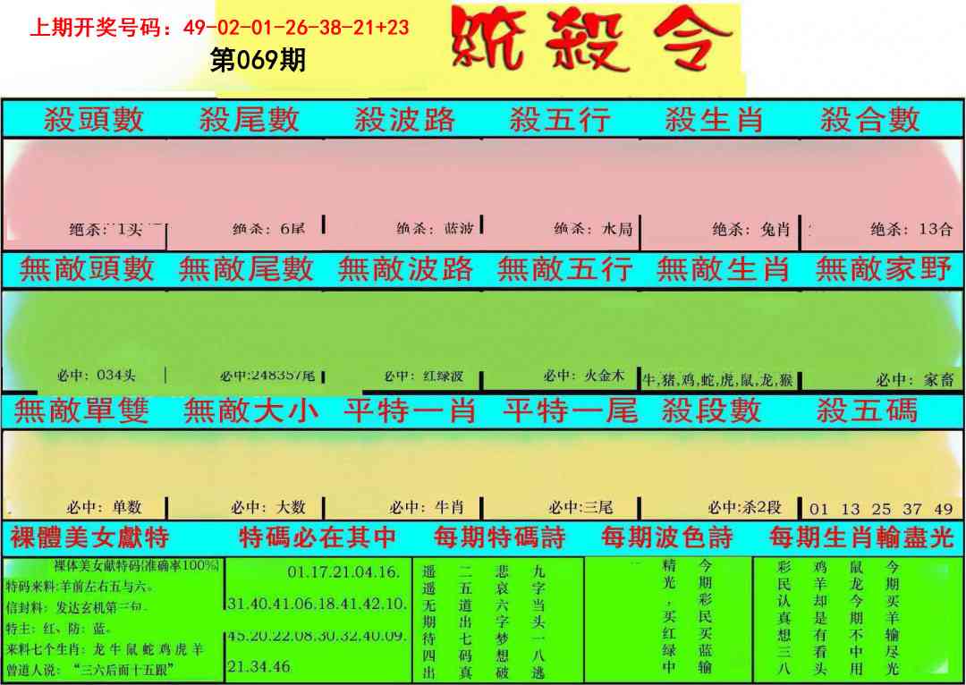 069期统杀令[图]