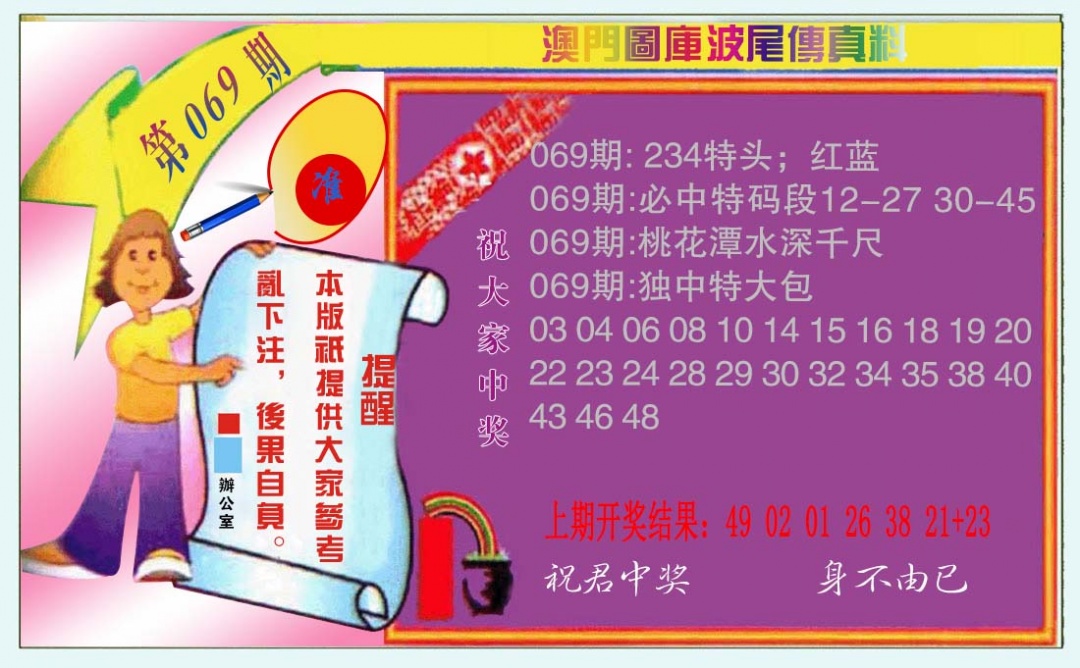 069期波尾传真料[图]