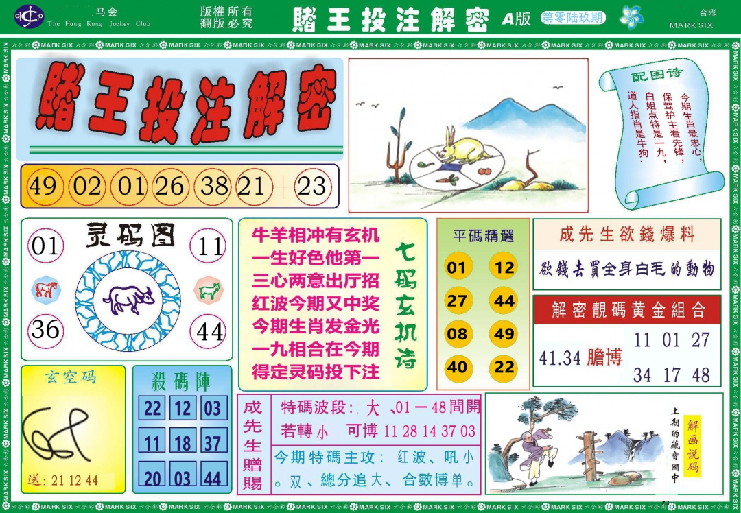 069期赌王投注解密[图]