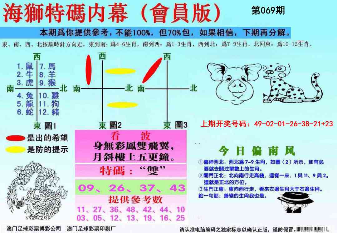 069期海狮特码会员报[图]