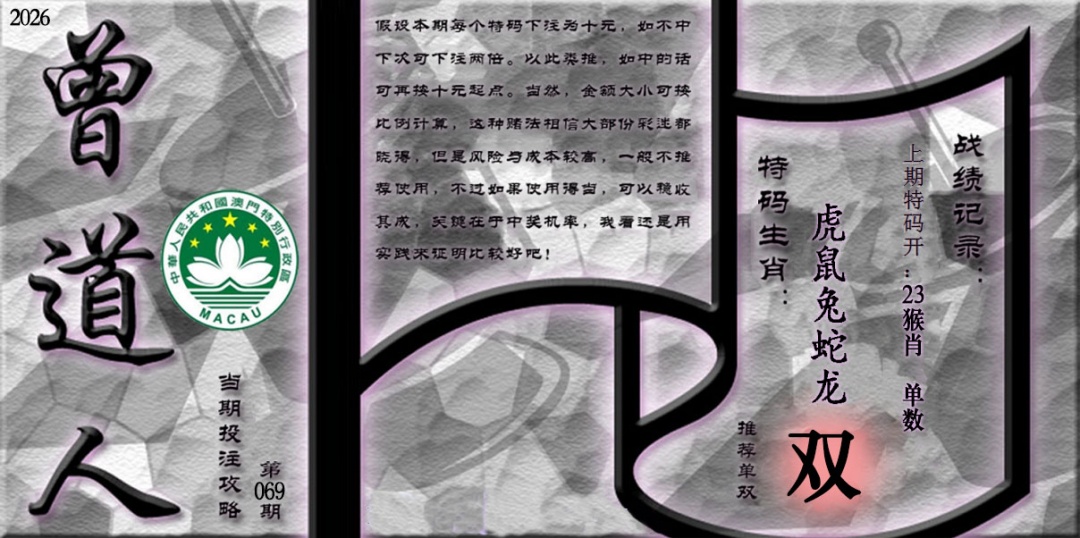 069期《曾道人攻略》[图]