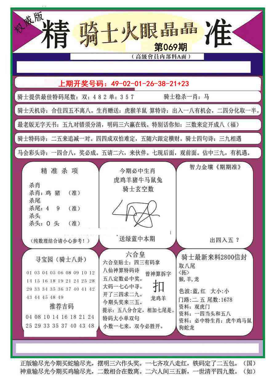 069期骑士火眼晶晶（正）[图]