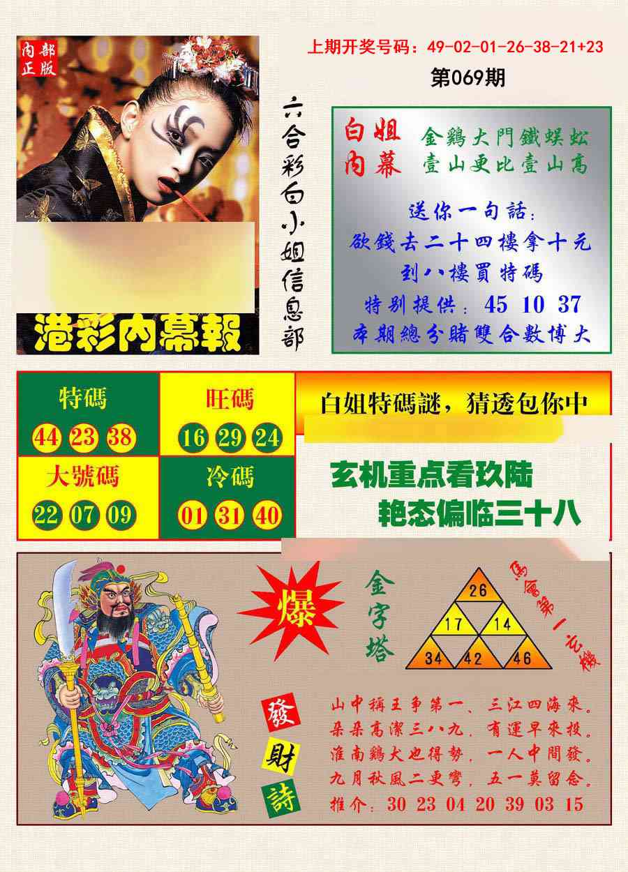 069期港彩内幕报[图]