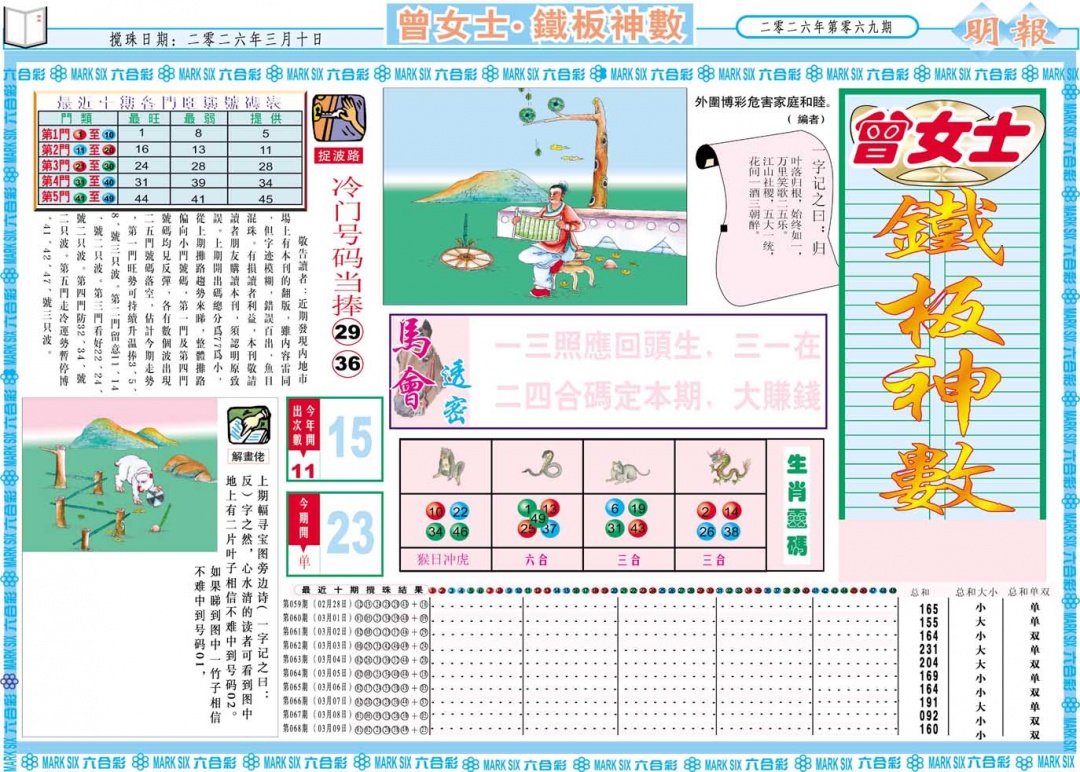 069期曾女士铁板神数A[图]