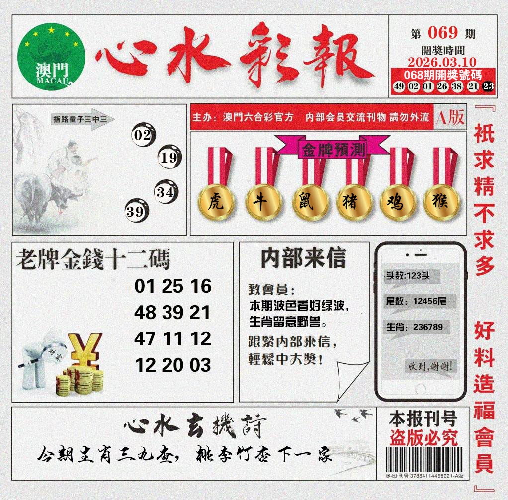 069期心水彩报[图]
