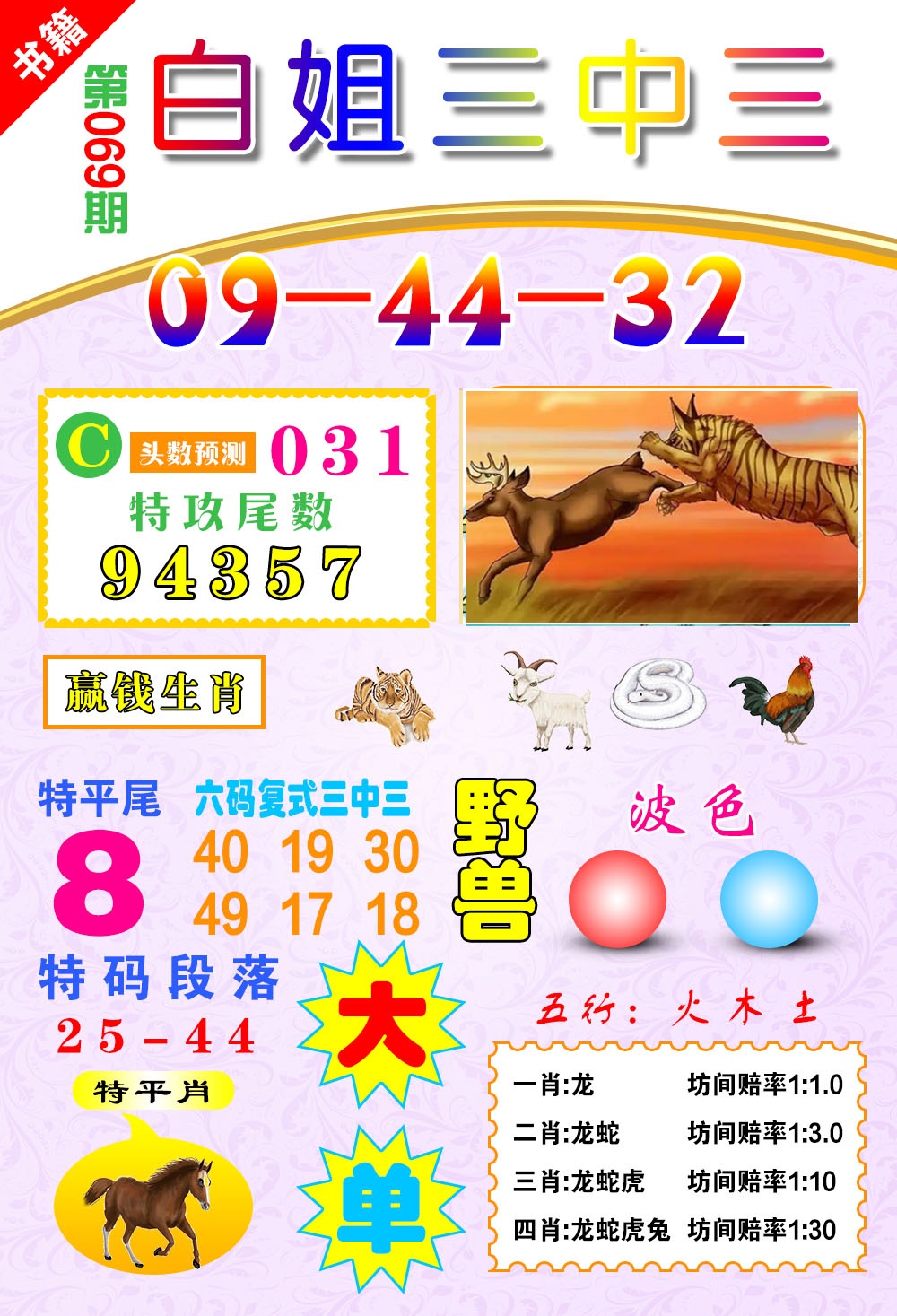 069期澳门白姐锦囊[图]