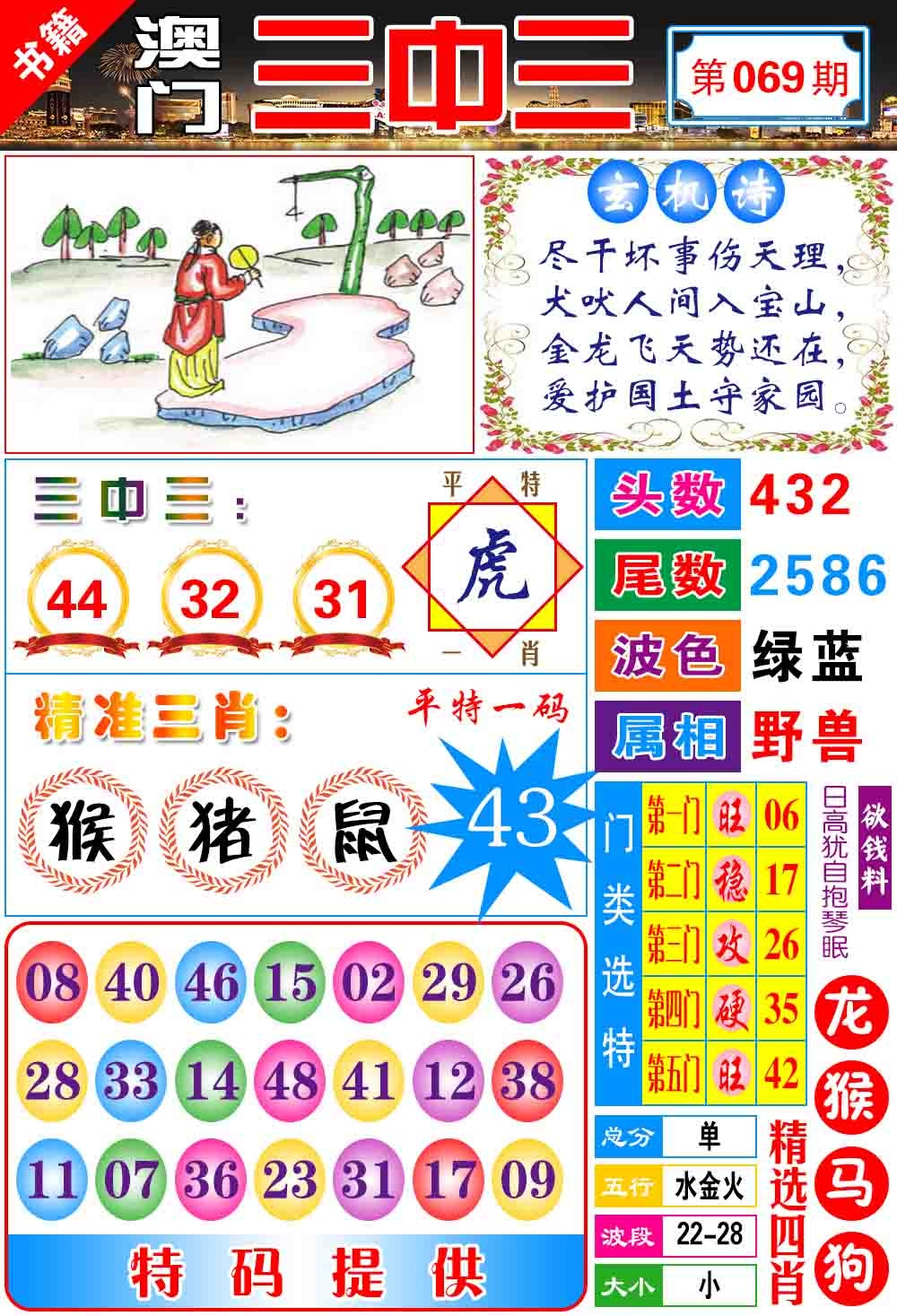 069期澳门宝典三中三[图]
