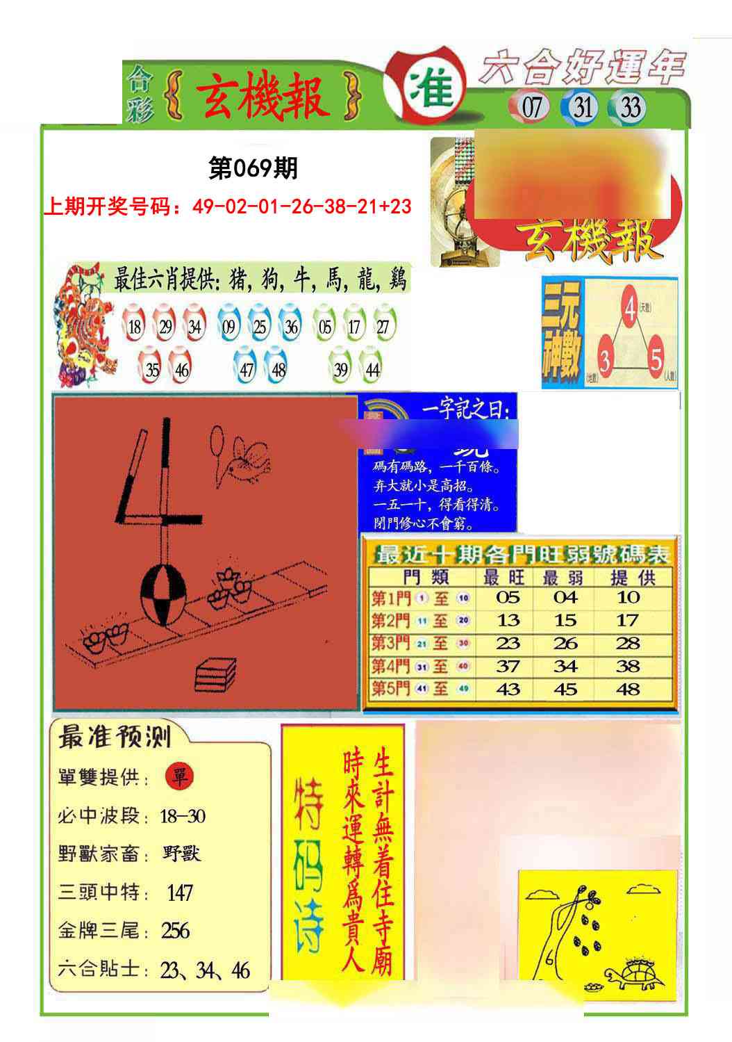 069期九龍玄机报(推荐)[图]
