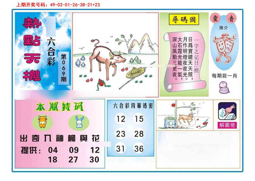 069期热点天机[图]