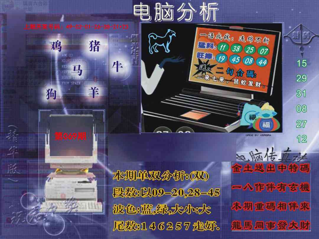 069期正版电脑分析贴士報[图]