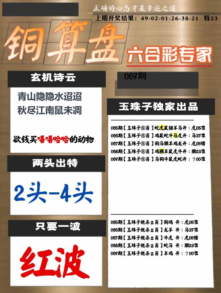 069期白小姐心水[图]